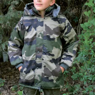 Parka enfant matelassée camo 6-16 ans 4 poches déperlante