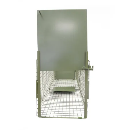 Piège à fauves pliable 2 entrées 100x25x30cm maille acier