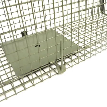 Piège à fauves pliable 2 entrées 100x25x30cm maille acier
