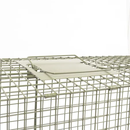 Piège à fauves pliable 2 entrées 100x25x30cm maille acier