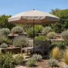 Parasol inclinable Ø2m taupe - Toile UPF30+ - Jardin/terrasse