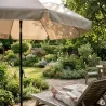 Parasol inclinable Ø2m taupe - Toile UPF30+ - Jardin/terrasse