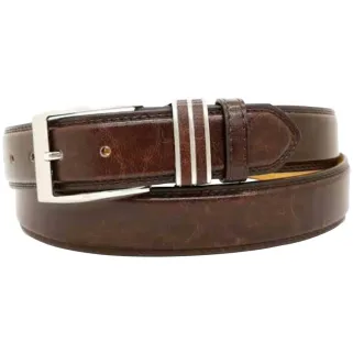 Ceinture marron synthétique 125 cm - Boucle métal résistante