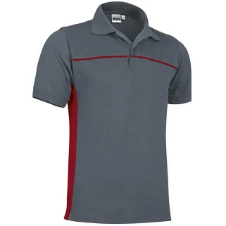 Polo Thunder gris-rouge pour éleveurs et outdoor