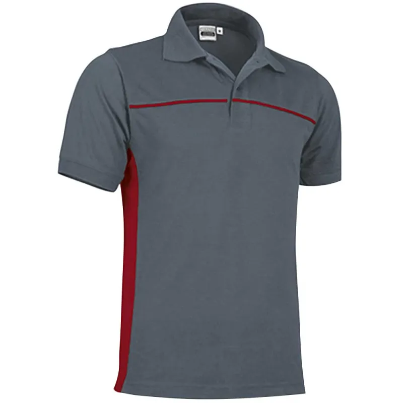 Polo Thunder gris-rouge pour éleveurs et outdoor