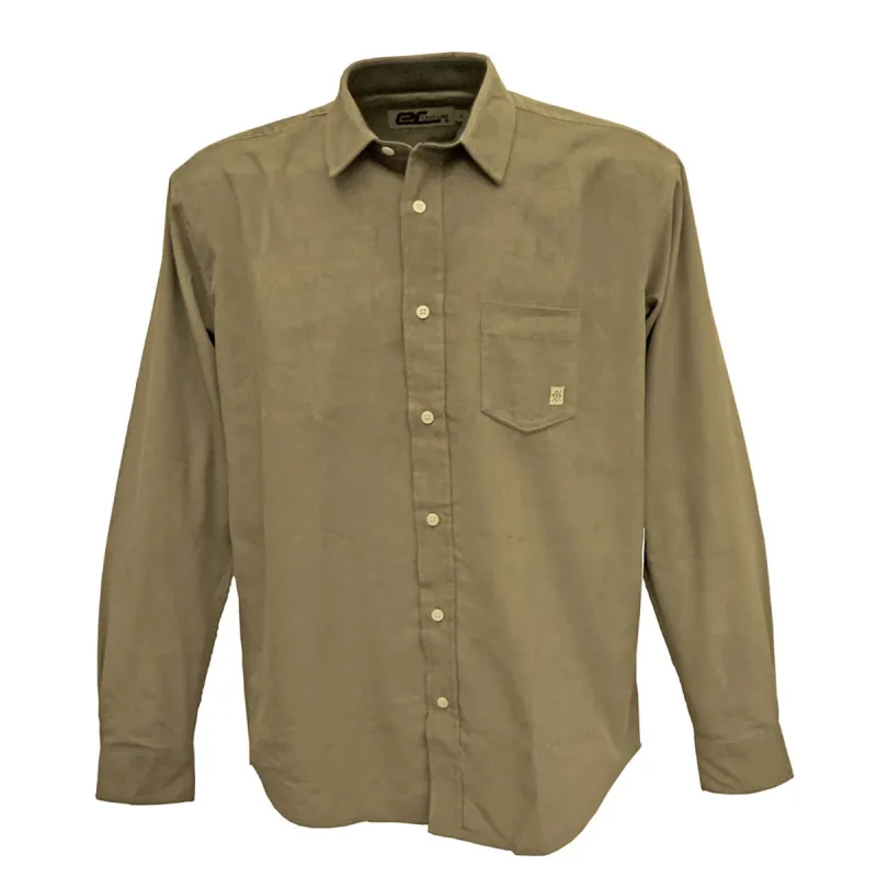 Chemise homme velours vert Uli - Manches longues - Coton