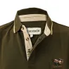 Polo chasse kaki brodé sanglier - Coton piqué S à 3XL