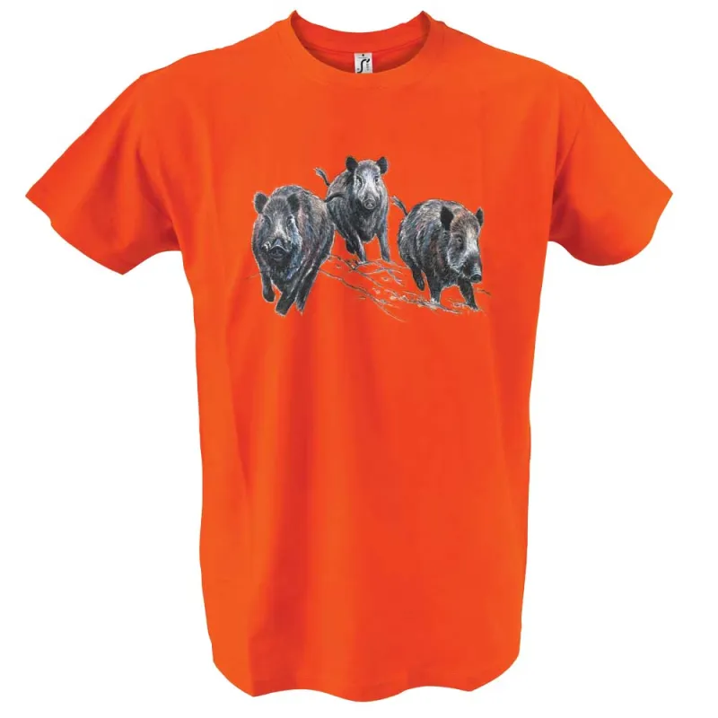 T-shirt chasse Bartavel® scène sangliers