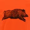 T-shirt chasse orange motif sanglier - Treeland