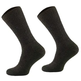 Chaussettes mérino kaki - Confort non-comprimant 80% laine