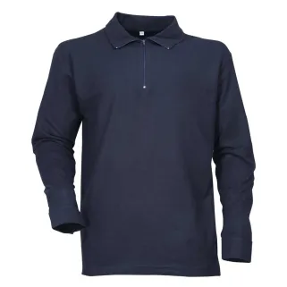 Chemise F1 marine coton 240g/m² col zippé ajustable