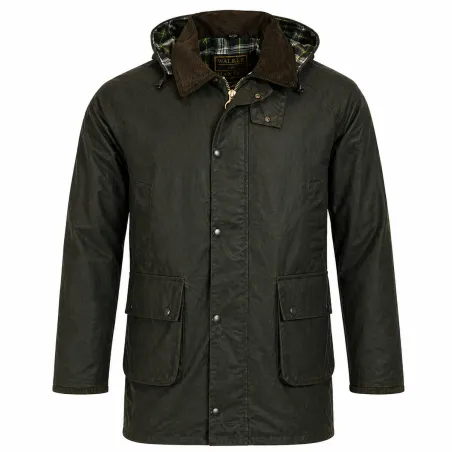 Veste Poacher Walker and Hawkes - Coton ciré vert style anglais