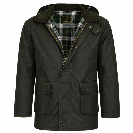 Veste Poacher Walker and Hawkes - Coton ciré vert style anglais