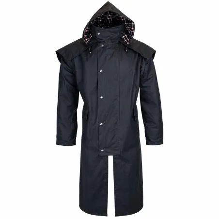 Manteau long Waxstock navy Walker & Hawkes M à 3XL