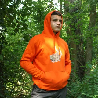 Sweat capuche Bartavel® grands animaux orange