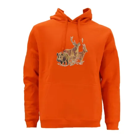 Sweat capuche Bartavel® grands animaux orange