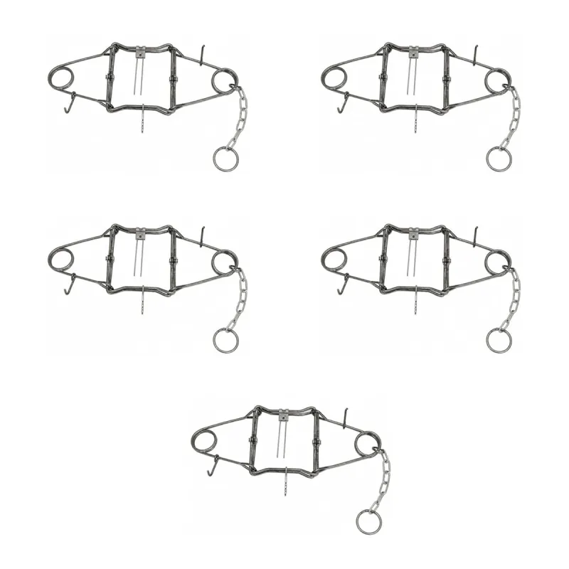 Lot de 5 pièges Conibear 18x18 cm acier brut PHE