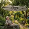 Parasol rond Ø 2,70 m marron – Ombre et élégance pour jardin