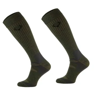 Chaussettes hautes kaki laine mérino - Mixte