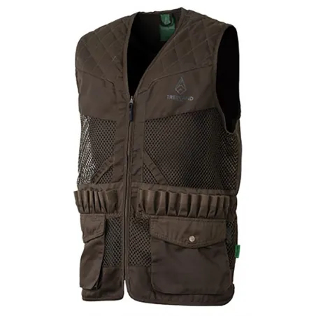 Gilet de chasse Treeland marron 20 cartouchières déperlant