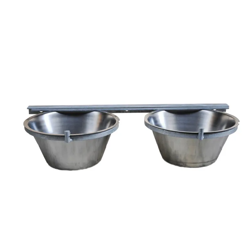 Mangeoire double pro pour chenil - Acier galvanisé 2x2,5L