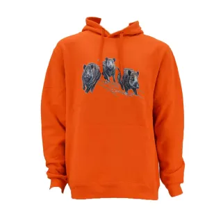 Sweat capuche Bartavel® orange sangliers M à 3XL