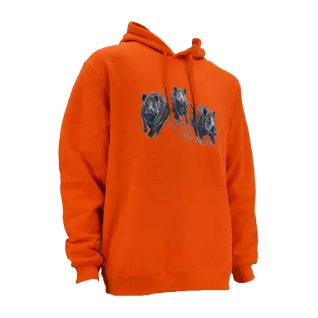 Sweat capuche Bartavel® orange sangliers M à 3XL