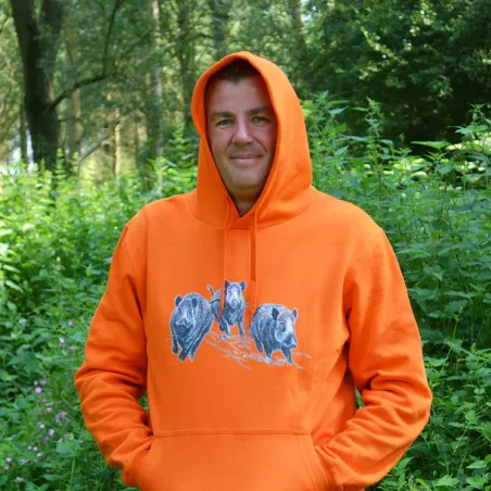 Sweat capuche Bartavel® orange sangliers M à 3XL