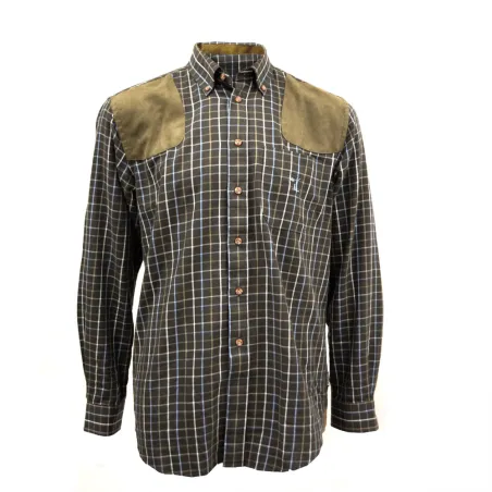 Chemise chasse Sologne 100% coton marron S à 3XL