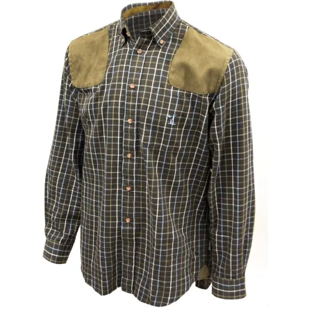 Chemise chasse Sologne 100% coton marron S à 3XL