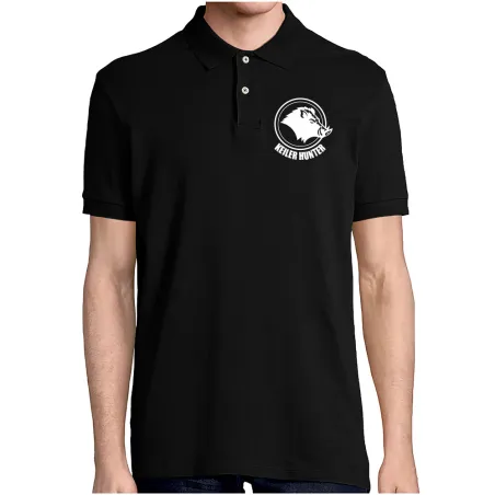 Polo Keiler Hunter noir manches courtes logo 2