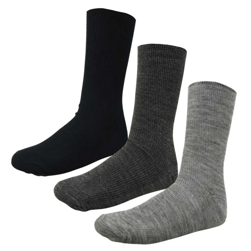 Chaussettes sans élastique noir/gris - Lot de 3 paires