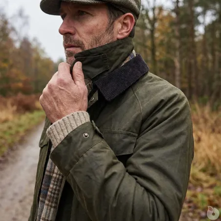 Veste cirée 1919 thermique coton vert kaki S à 3XL