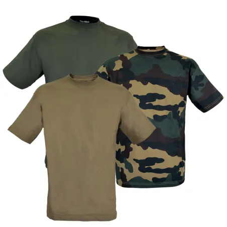 Lot 3 t-shirts coton (beige, kaki, camo) M à 3XL