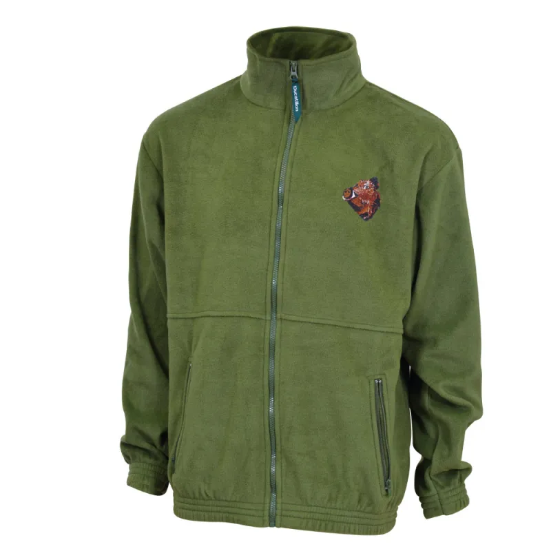 Blouson polaire kaki brodé sanglier - M à 3XL