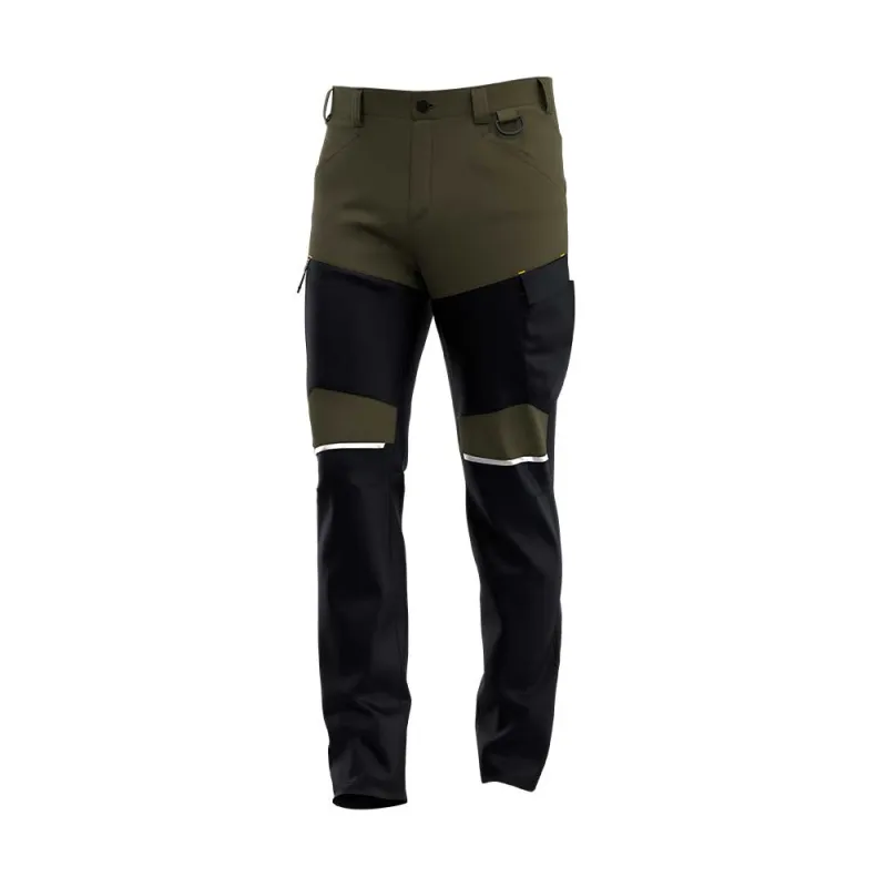 Pack 2 pantalons travail extensibles 4 sens kaki/noir