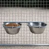 Mangeoire double pro pour chenil - Acier galvanisé 2x2,5L