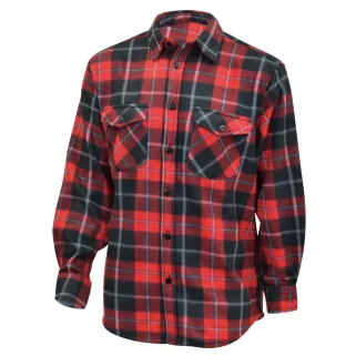 Chemise polaire homme à carreaux rouge 50-60°C