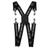 Bretelles élastiques mousqueton noir 4cm - polyamide