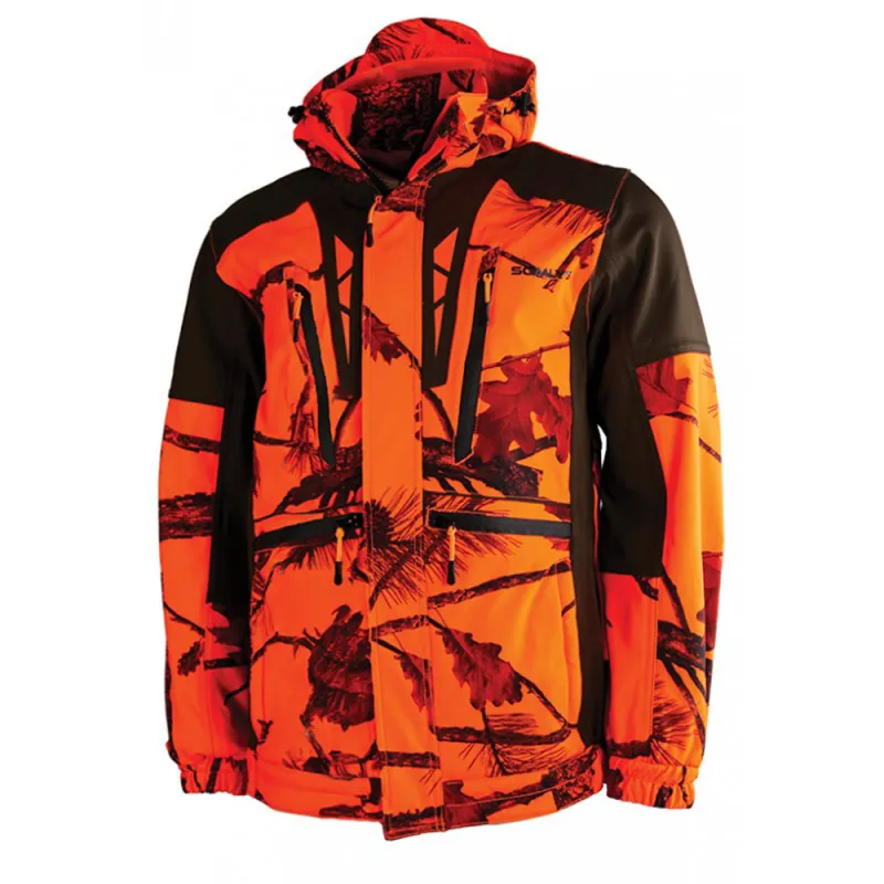 Veste chasse softshell SL TEX orange camo S-3XL