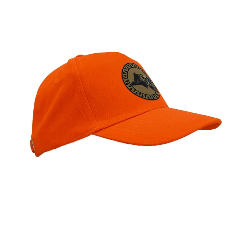 Casquette chasse sanglier coton orange réglable