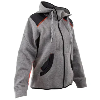 Blouson femme molletonné gris capuche 2 poches XS-2XL