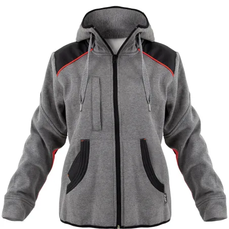 Blouson femme molletonné gris capuche 2 poches XS-2XL