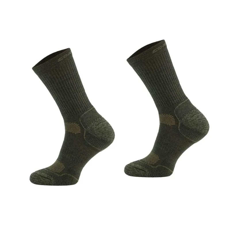 Chaussettes mérino kaki 50% laine - Confort & résistance