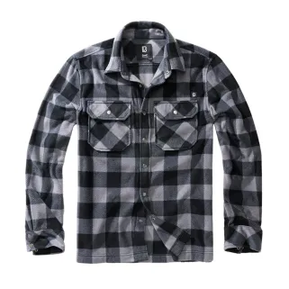 Chemise polaire homme Jeff Brandit® - Gris/noir manches longues