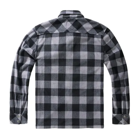 Chemise polaire homme Jeff Brandit® - Gris/noir manches longues