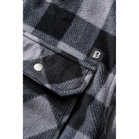 Chemise polaire homme Jeff Brandit® - Gris/noir manches longues