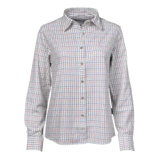 Chemise femme élégante carreaux coton ocre XS-2XL