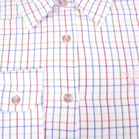 Chemise femme élégante carreaux coton ocre XS-2XL