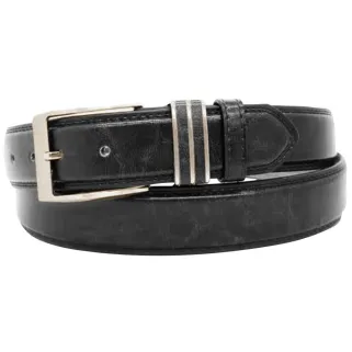 Ceinture noire synthétique 125 cm - Boucle métal résistante